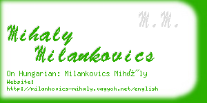 mihaly milankovics business card